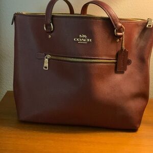 Coach Maroon Leather Tote